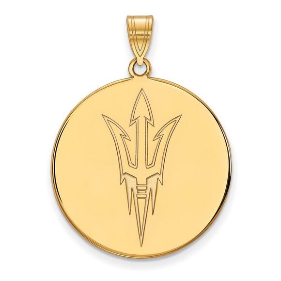 14k Yellow Gold Arizona State XL Logo Disc Pendant